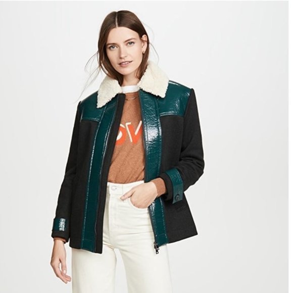 FINAL PRICE!
NWT Paul & Joe Sister Greenwish Jacket Faux Shearling Trim - Picture 3 of 9